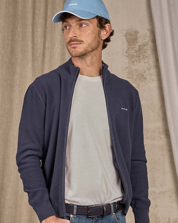 Cardigan zippé bleu Cardigan zippé bleu