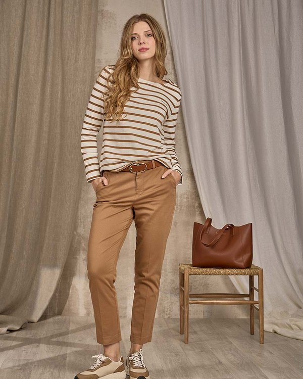 T-shirt marinière beige