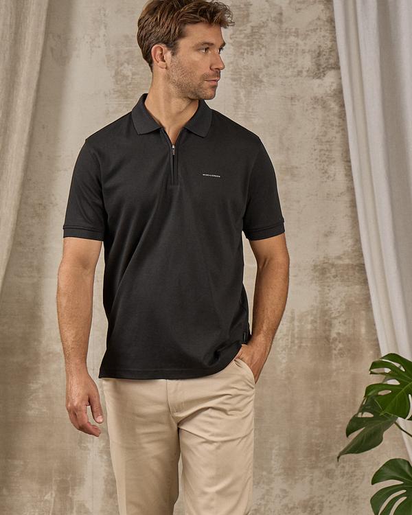 Polo col zippé noir