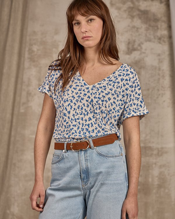 T-shirt imprimé bleu T-shirt imprimé bleu