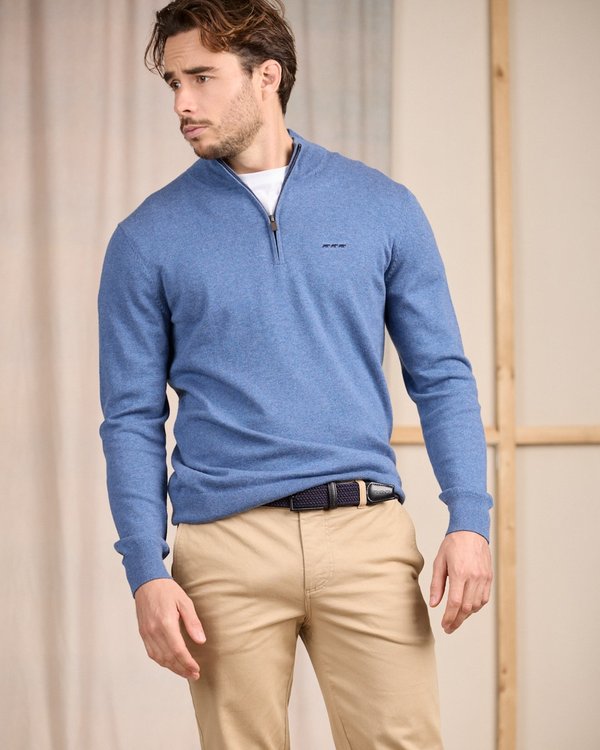 Pull col camionneur bleu Pull col camionneur bleu