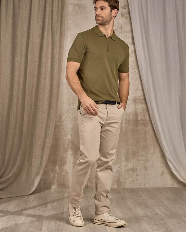 Polo col zippé vert Polo col zippé vert