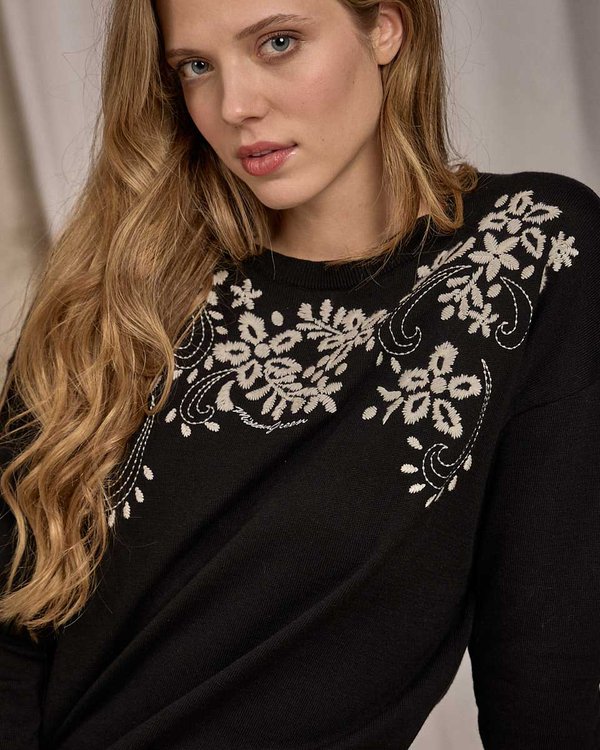 Pull col rond noir Pull col rond noir