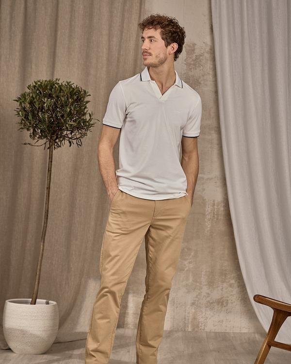 Polo sans bouton blanc Polo sans bouton blanc