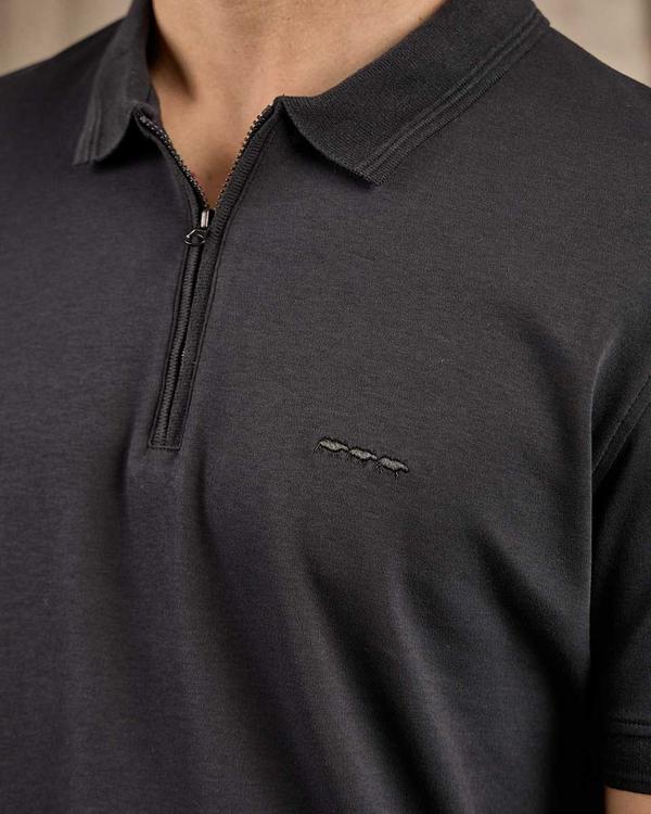 Polo col zippé noir Polo col zippé noir