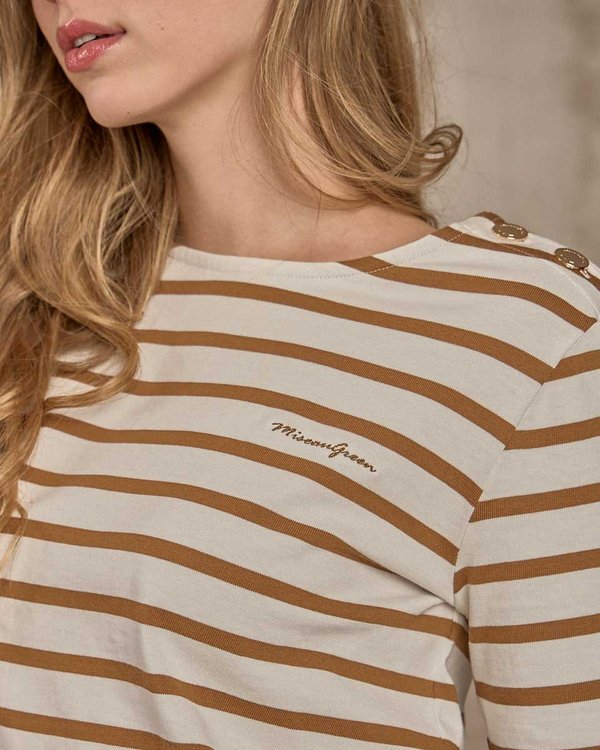T-shirt marinière beige