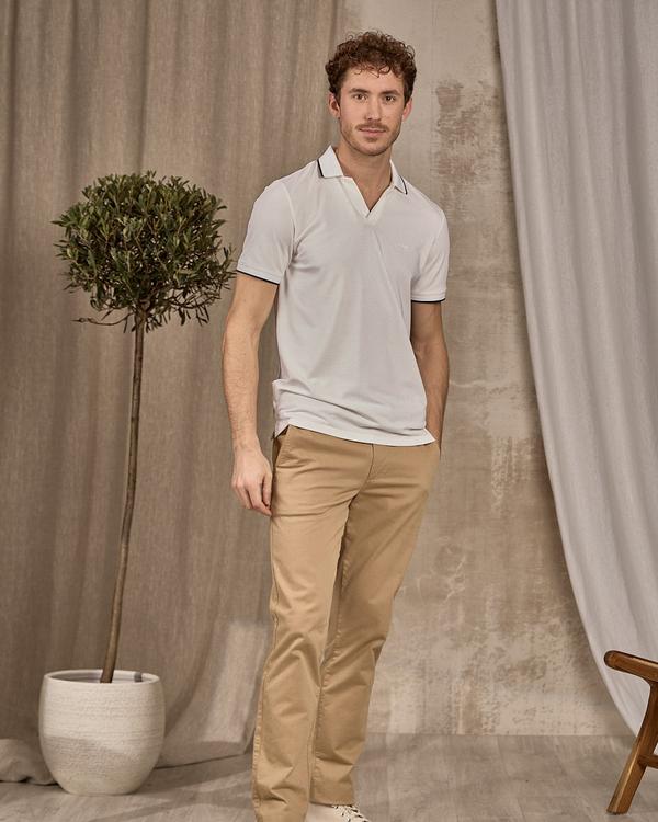 Polo sans bouton blanc Polo sans bouton blanc