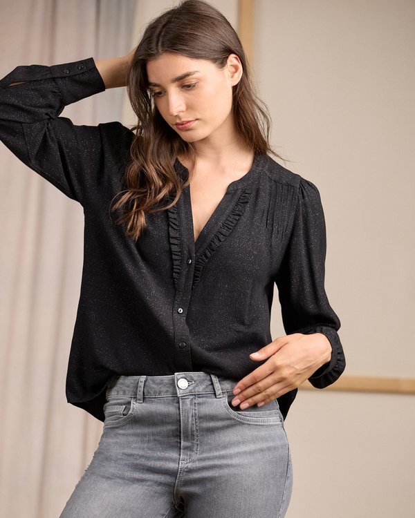Blouse détail lurex noir Blouse détail lurex noir