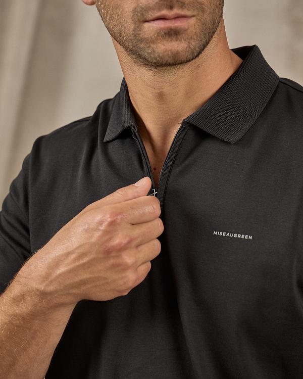 Polo col zippé noir
