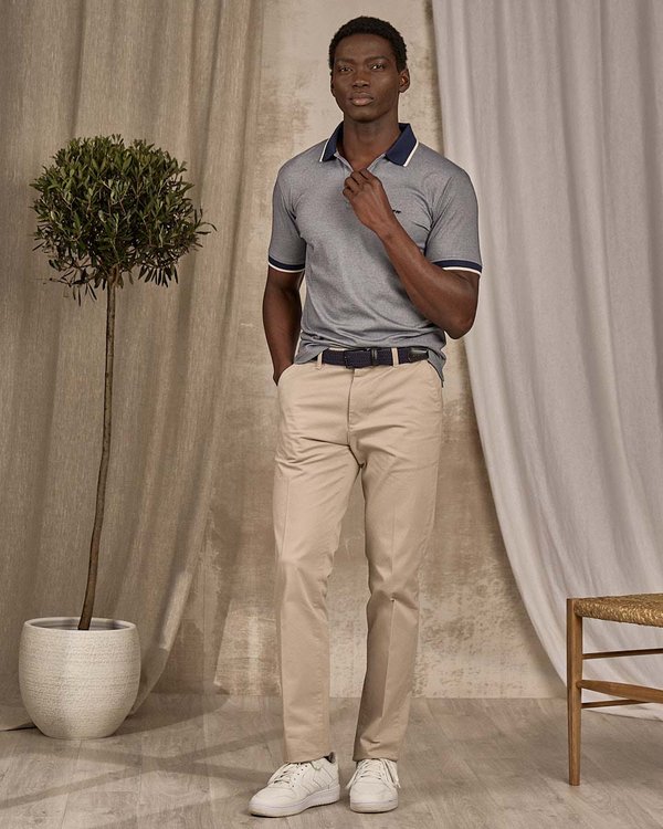 Polo chiné bleu Polo chiné bleu