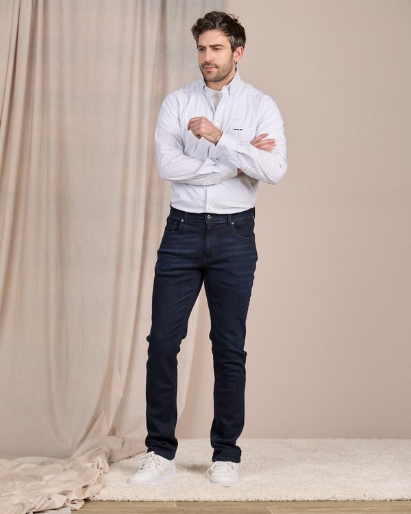 Jean coupe droite en coton Jean coupe droite en coton
