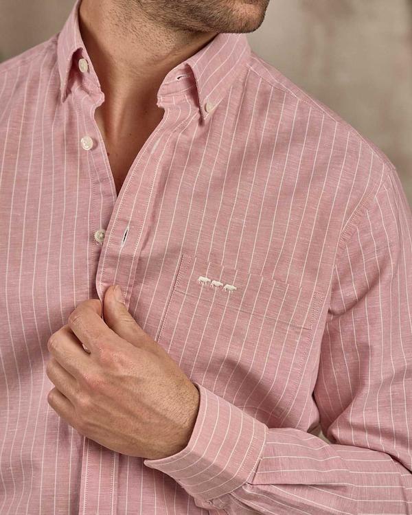 Chemise rayures fines rose Chemise rayures fines rose