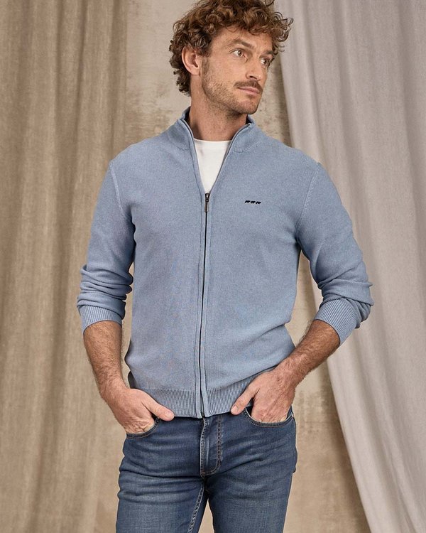 Cardigan zippé bleu Cardigan zippé bleu