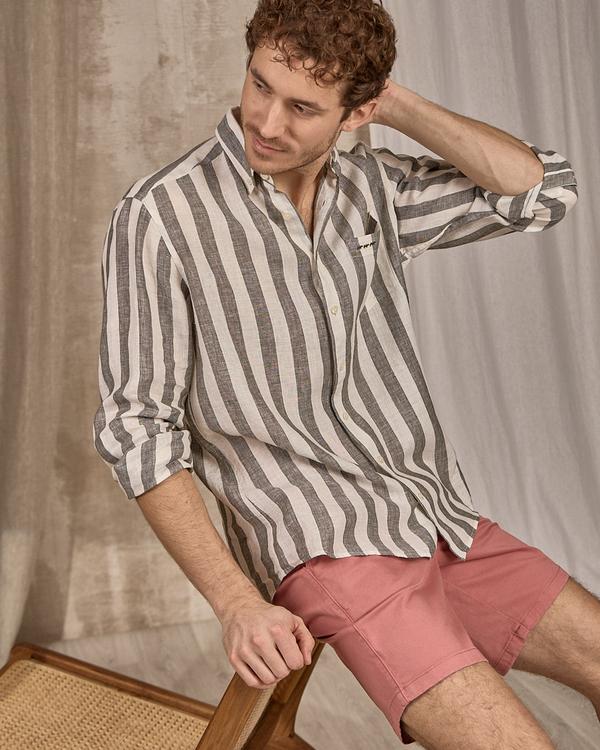 Chemise en lin vert