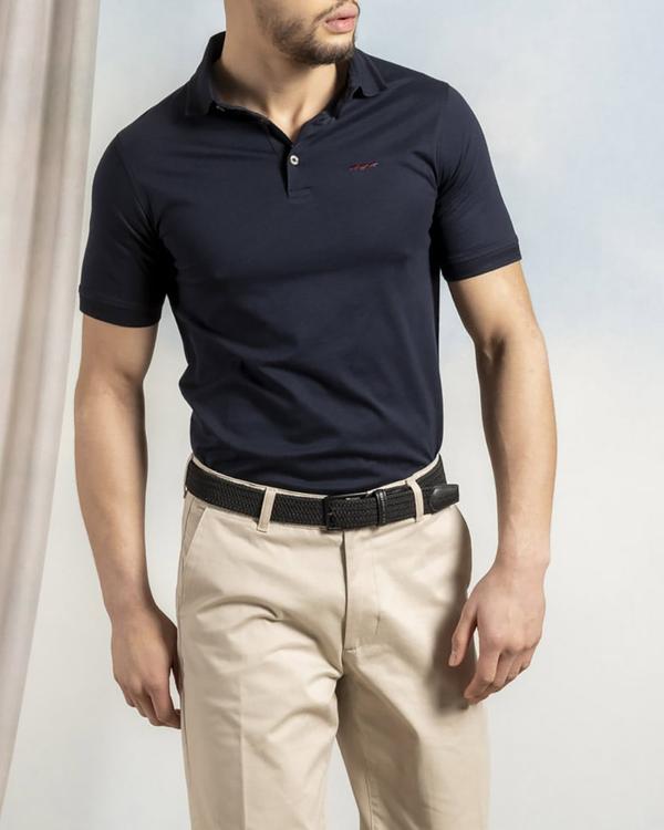 Polo uni mercerisé broderie trois vaches 100% coton