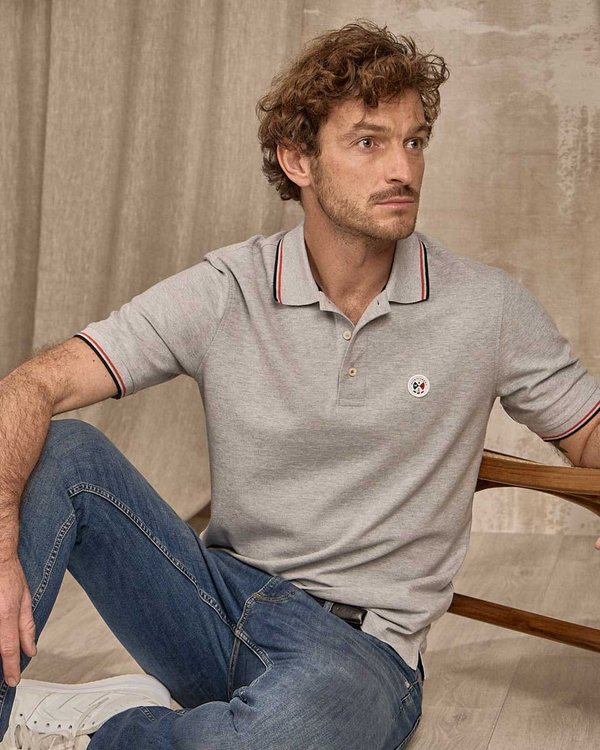 Polo manches longues gris Polo manches longues gris