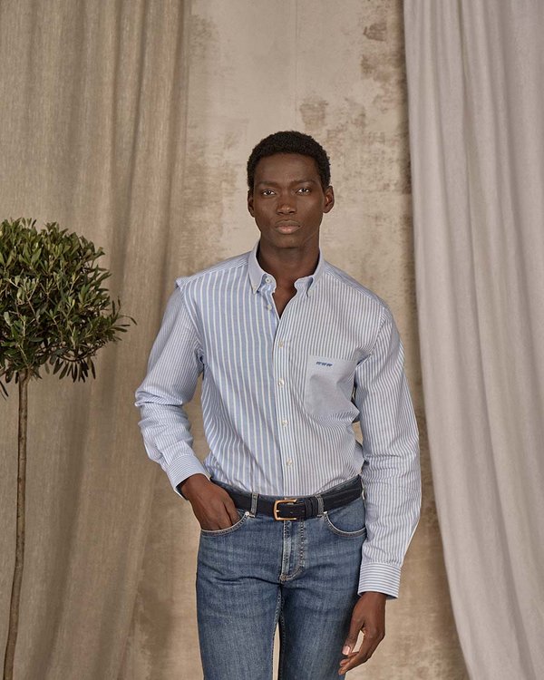 Chemise fantaisie rayée bleu Chemise fantaisie rayée bleu
