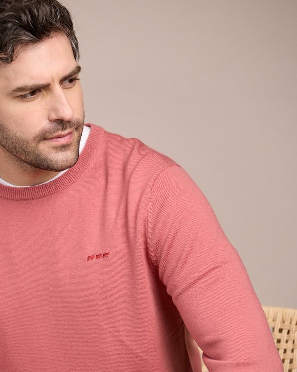 Pull col rond rose