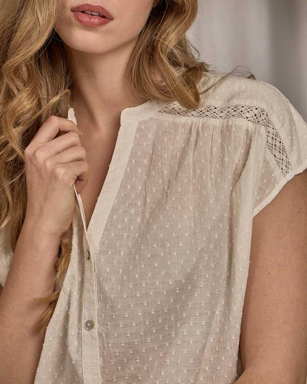 Top chaîne et trame blanc