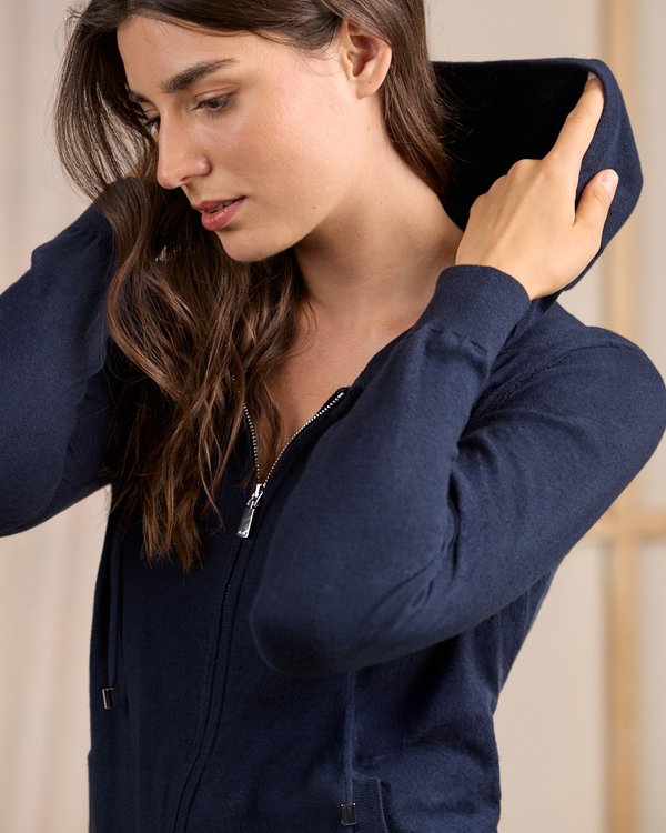 Cardigan zippé bleu Cardigan zippé bleu