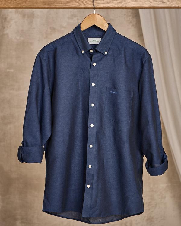 Chemise unie bleu