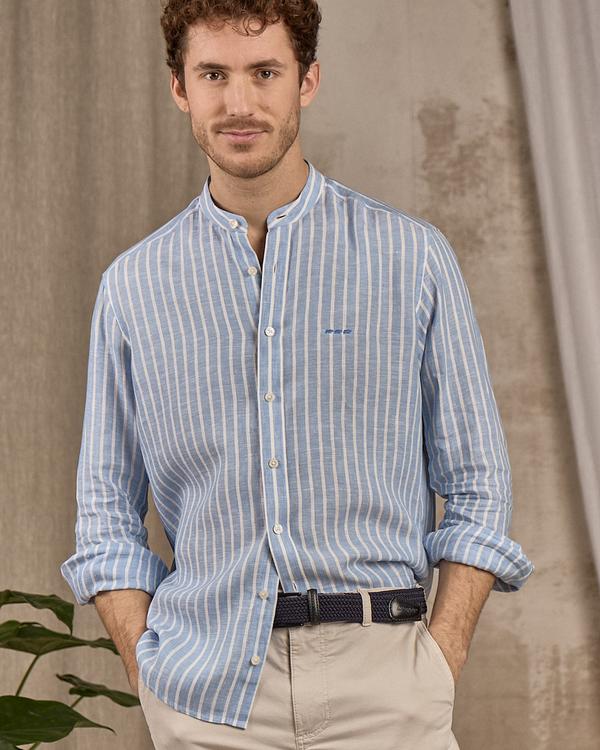 Chemise lin Dalian bleu Chemise lin Dalian bleu