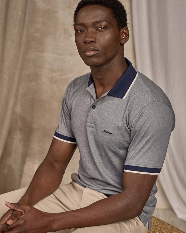 Polo chiné bleu Polo chiné bleu