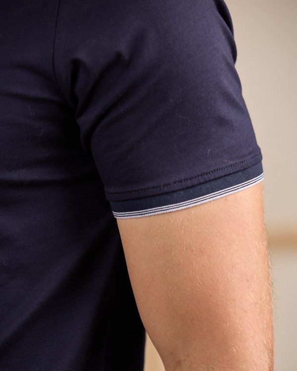 Polo ville zippé bleu Polo ville zippé bleu