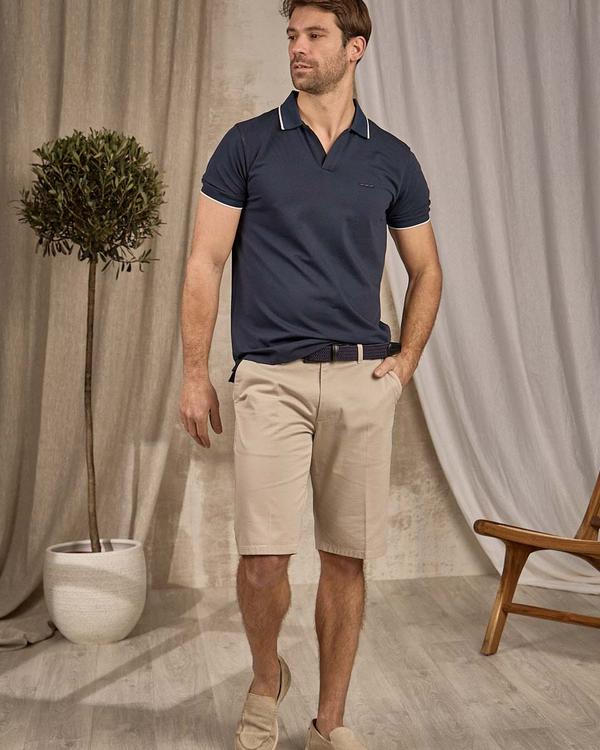 Polo sans bouton bleu Polo sans bouton bleu