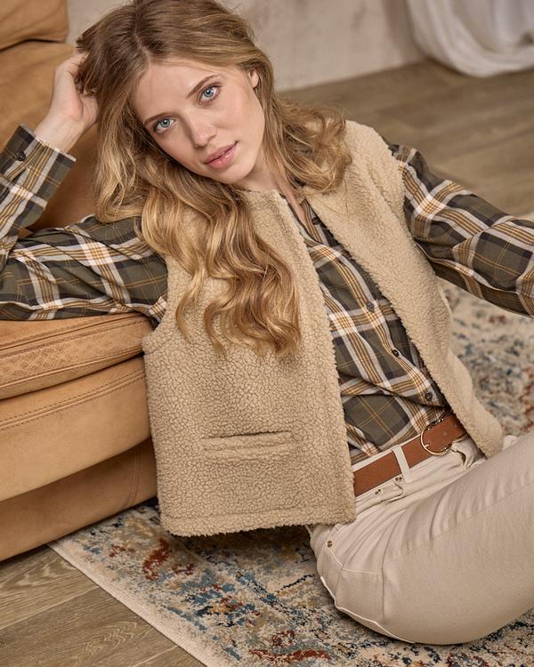 Gilet sans manches beige