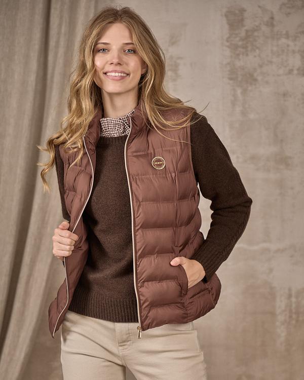 Doudoune sans manches beige