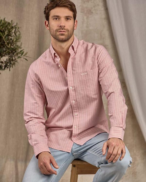 Chemise rayures fines rose Chemise rayures fines rose