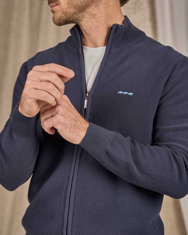 Cardigan zippé bleu Cardigan zippé bleu