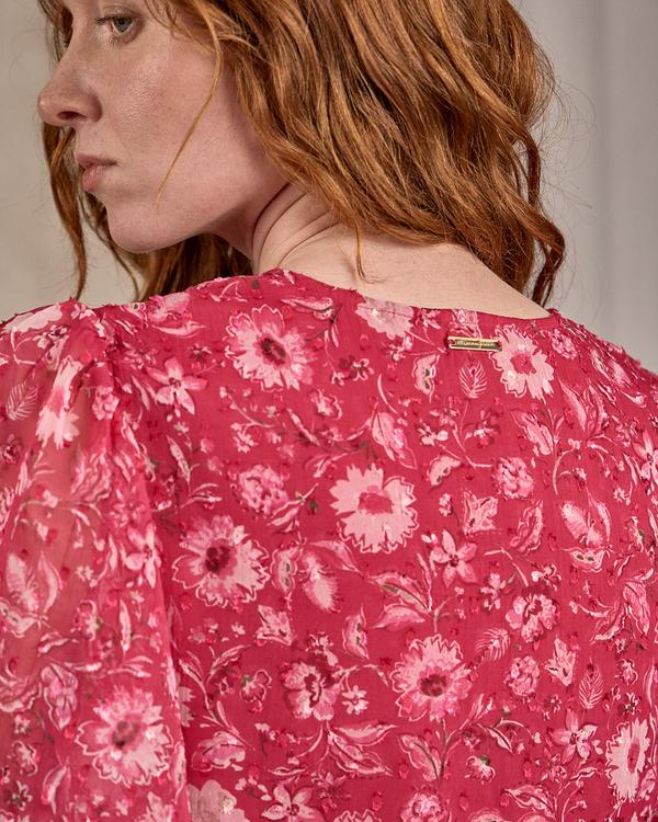 Robe midi fleurie rose Robe midi fleurie rose