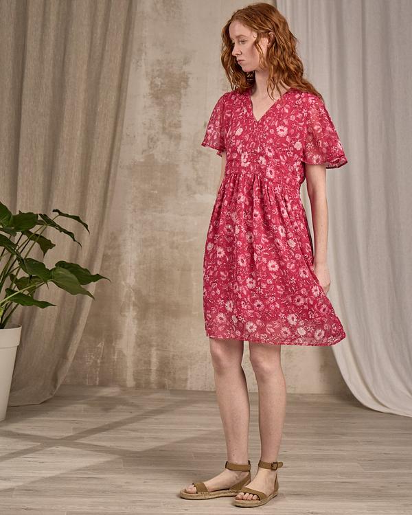 Robe midi fleurie rose Robe midi fleurie rose
