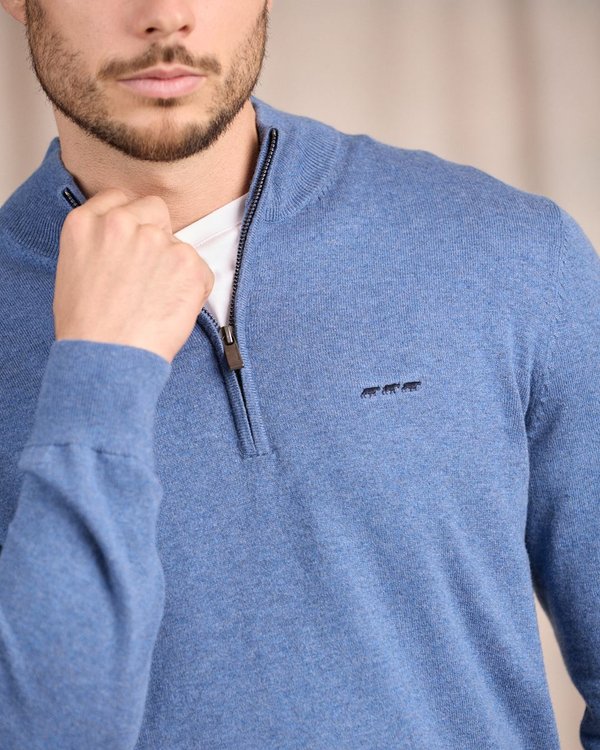 Pull col camionneur bleu Pull col camionneur bleu
