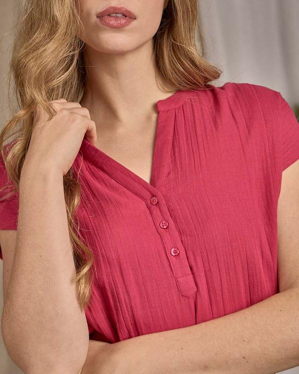 Top chaîne et trame rose