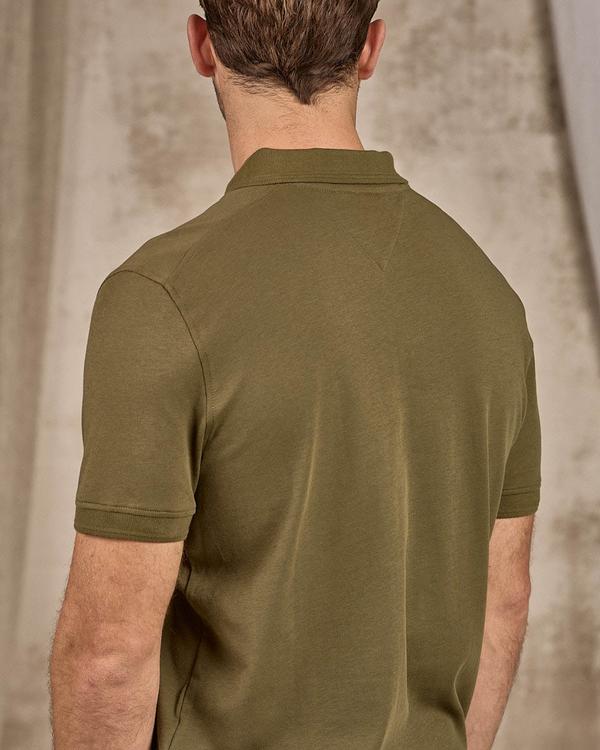 Polo col zippé vert Polo col zippé vert