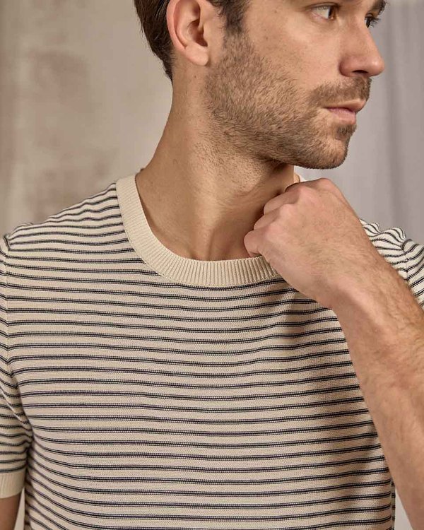 T-shirt rayé maille bleu T-shirt rayé maille bleu
