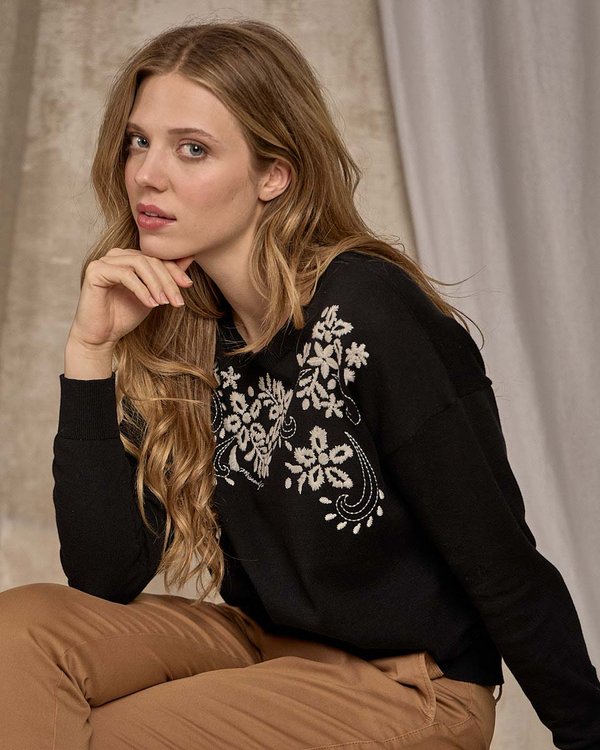 Pull col rond noir Pull col rond noir