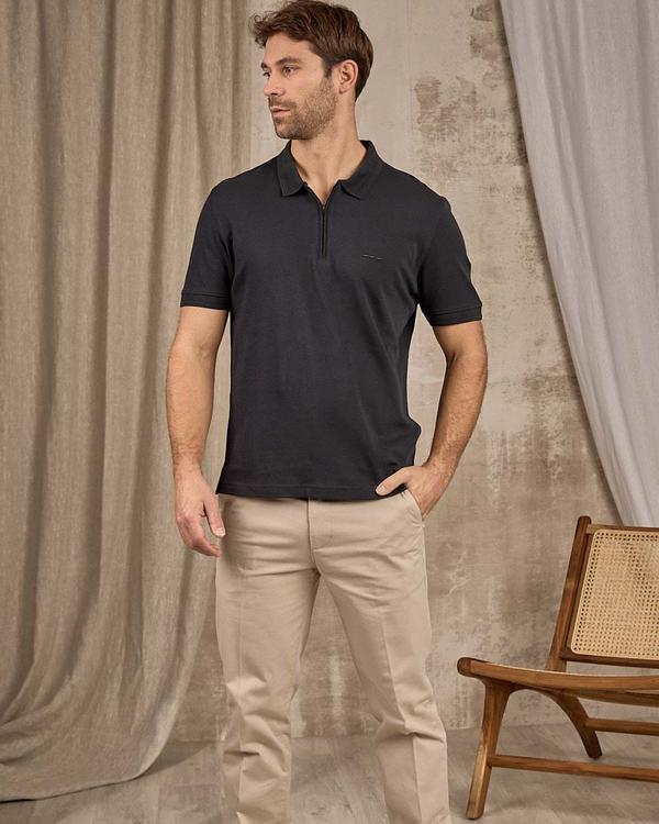 Polo col zippé noir Polo col zippé noir