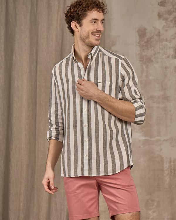 Chemise en lin vert