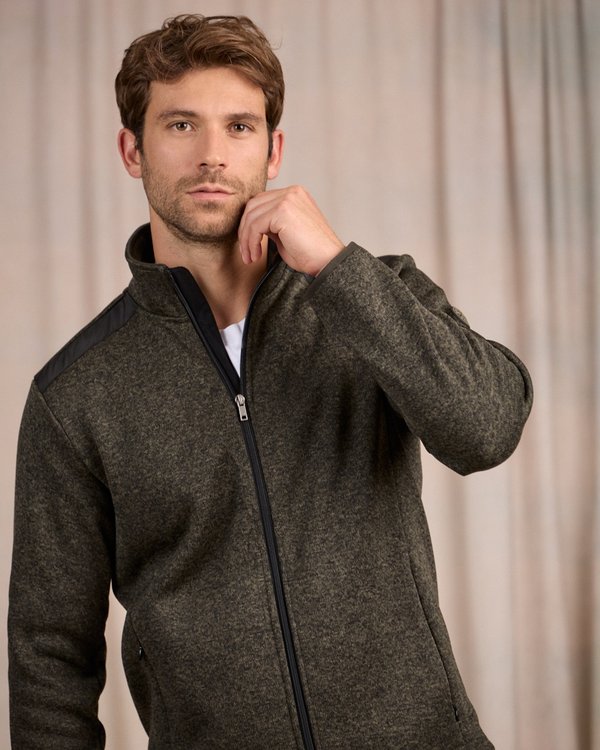 Blouson Polaire détail épaule vert Blouson Polaire détail épaule vert