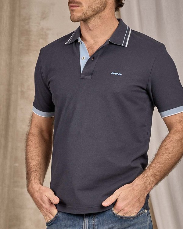 Polo bicolore bleu Polo bicolore bleu