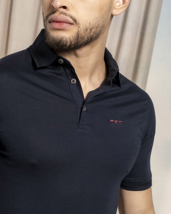 Polo uni mercerisé broderie trois vaches 100% coton