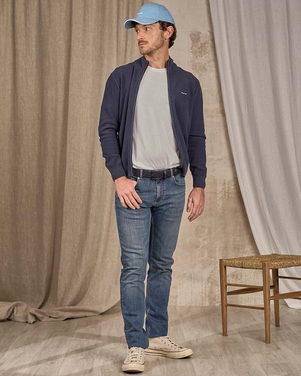 Cardigan zippé bleu Cardigan zippé bleu
