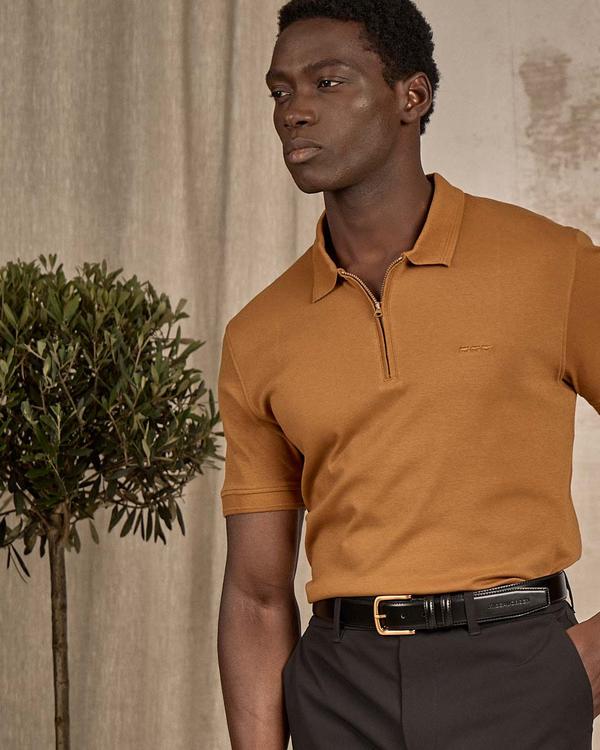 Polo col zippé beige Polo col zippé beige