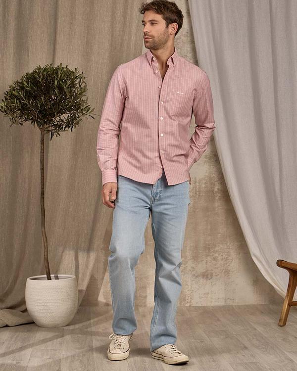 Chemise rayures fines rose Chemise rayures fines rose