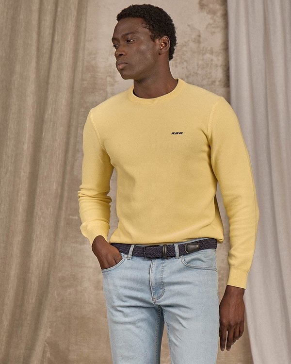 Pull nid d'abeille jaune Pull nid d'abeille jaune