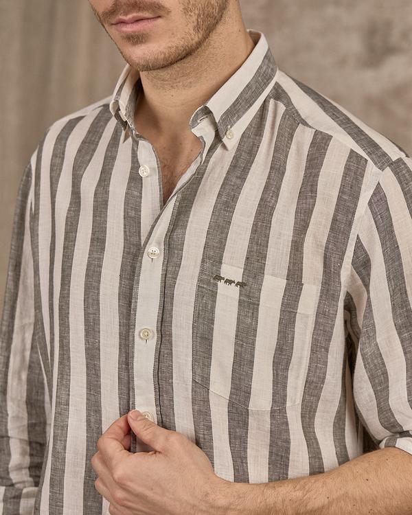 Chemise en lin vert
